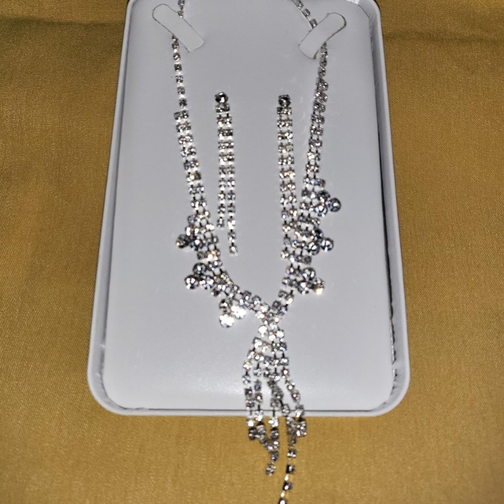 Multi-Strand Rhinestone Wedding Set - image 2